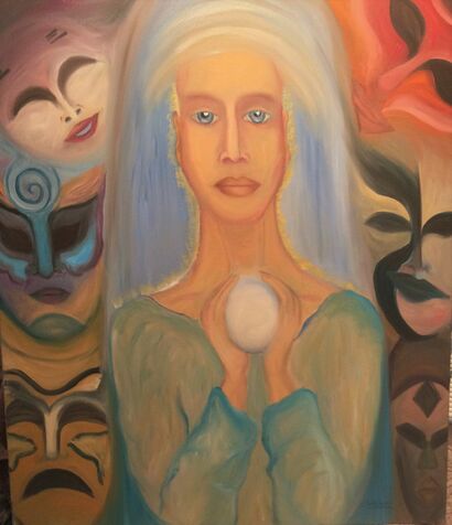 THE MASK AND THE PEARL - a Paint Artowrk by CRISTINA ANGHELESCU